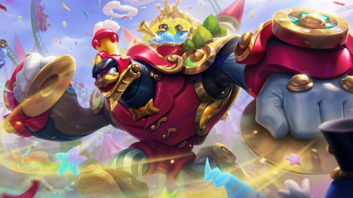 Garden Party Malphite League of Legends Splash Art 4K