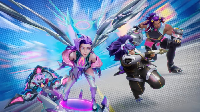 Anima Squad Seraphine, Yasuo, and Illaoi in League of Legends 4K