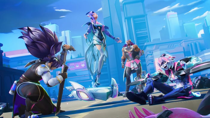 Anima Squad Yasuo, Seraphine, Illaoi, and Briar in 4K