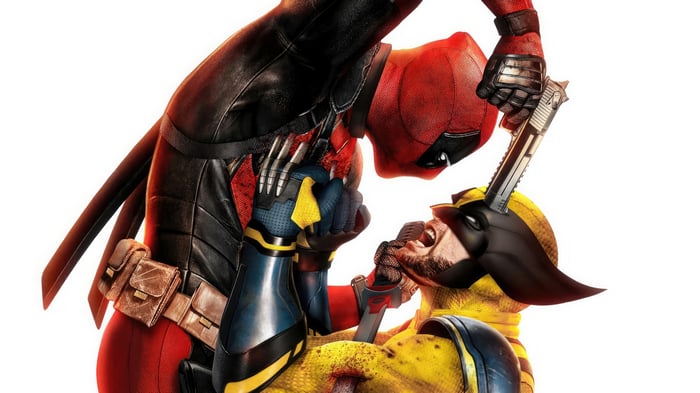 Deadpool and Wolverine in a fight 4K