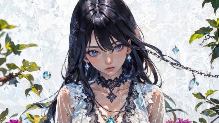 Beautiful Anime Girl with Blue Eyes in 4K