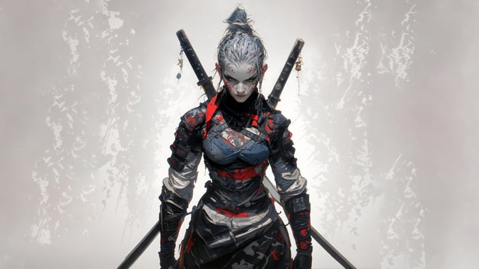 Fantasy Warrior Girl with Swords 4K