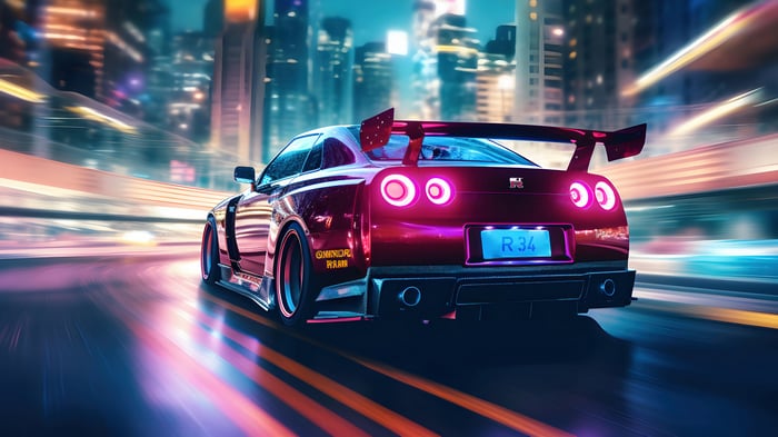 Nissan Skyline GT-R R34 Sports Car in City