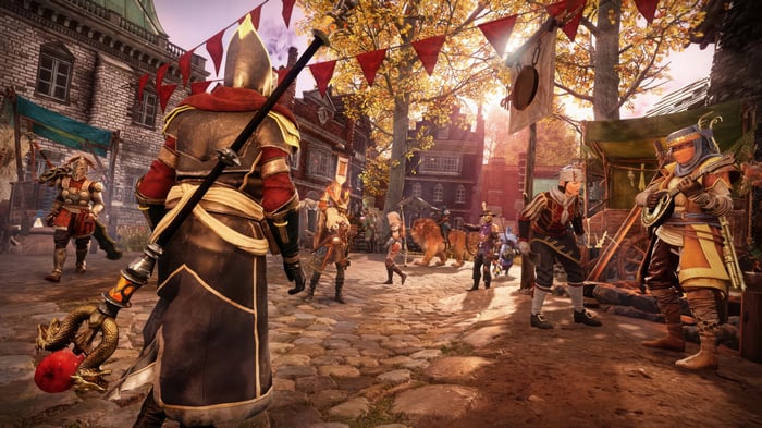 New World: Aeternum characters in a city street