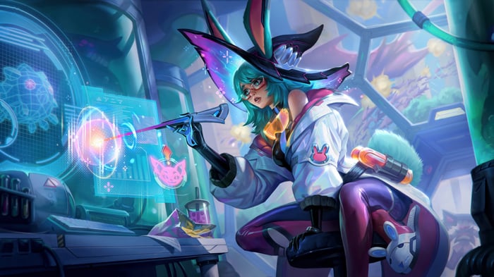 Aurora in a futuristic laboratory 4K