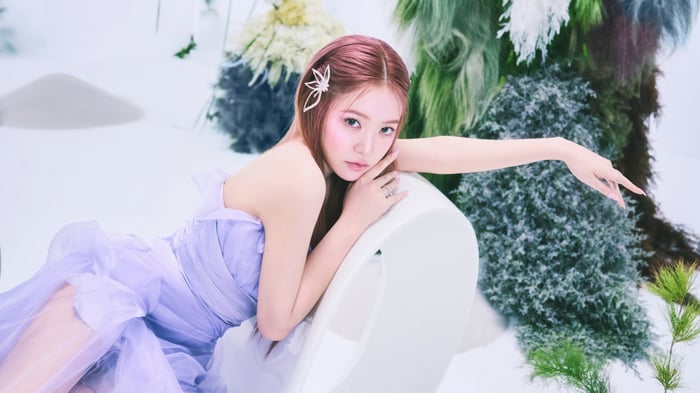 Yeri from Red Velvet in a purple dress