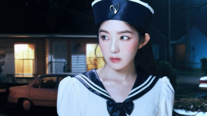 Irene from Red Velvet in a sailor outfit