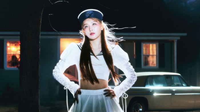 Seulgi from Red Velvet in a sailor outfit