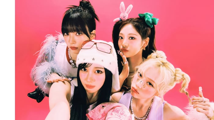 Aespa members Giselle, Winter, Karina, and Ningning posing