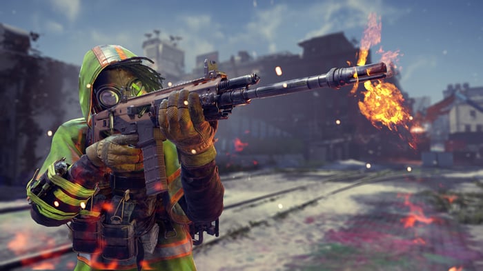 Xdefiant Cleaners character with flaming gun