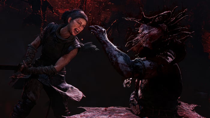 Woman fighting a monster in 4K