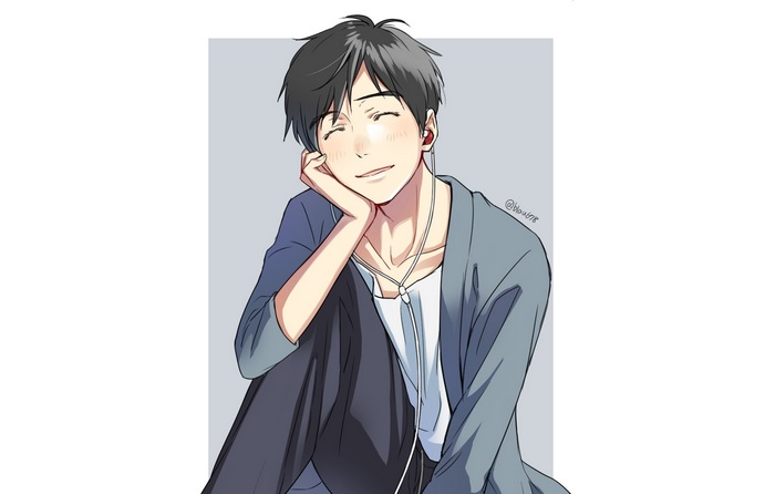 Yuuri Katsuki listening to music