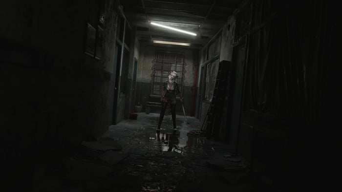 Silent Hill 2 Nurse in a dark hallway