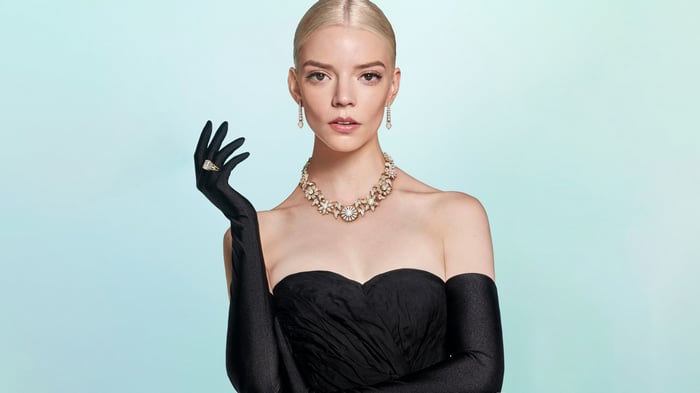 Anya Taylor Joy in Black Dress and Jewelry