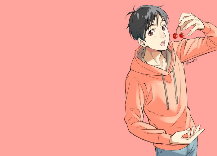 Yuuri Katsuki holding cherries