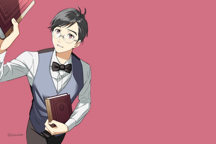 Yuuri Katsuki holding books