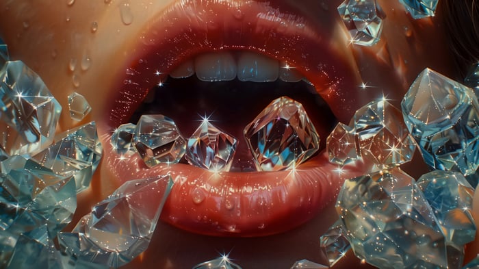 Lips with Diamonds and Crystals 4K