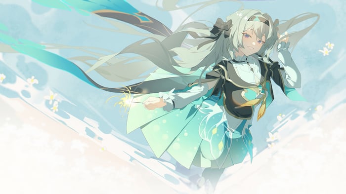 Firefly from Honkai: Star Rail holding a sparkler