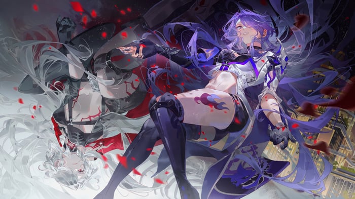 Acheron and White-Haired Woman in Honkai: Star Rail 4K