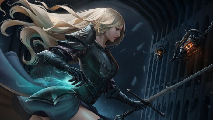 Fantasy Blonde Warrior in Armor