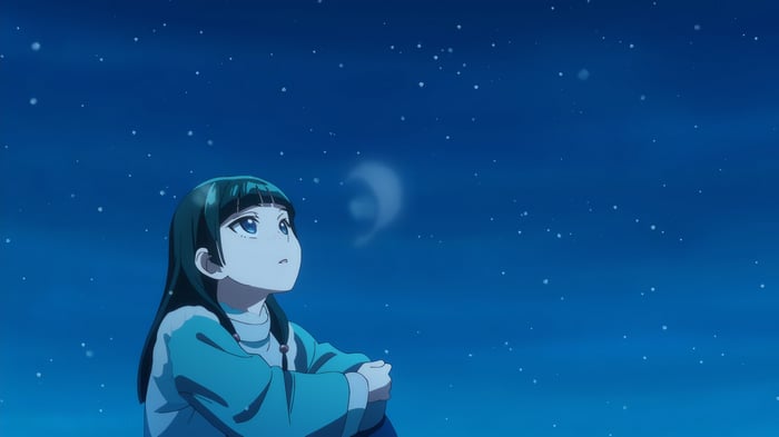 Maomao from The Apothecary Diaries looking at the night sky 4K