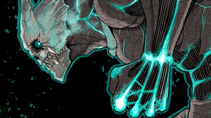 Kaiju No. 8 Monster with Glowing Blue Veins