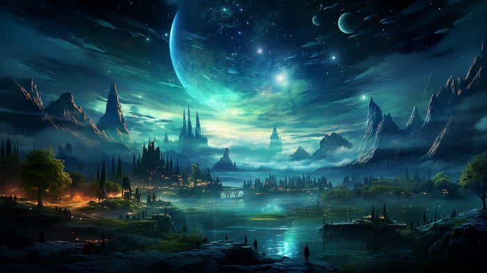 Fantasy World Planet Scenery 4K