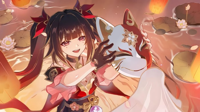 Sparkle from Honkai: Star Rail holding a mask