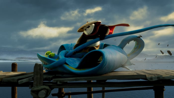 Kung Fu Panda 4 Po on a Stingray