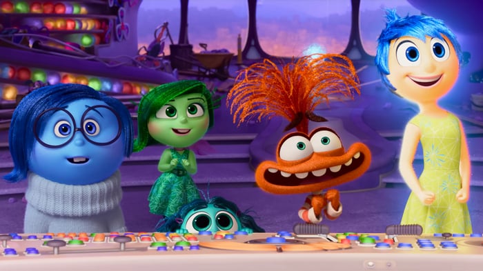 Inside Out 2 Characters Joy, Sadness, Disgust, and Anxiety