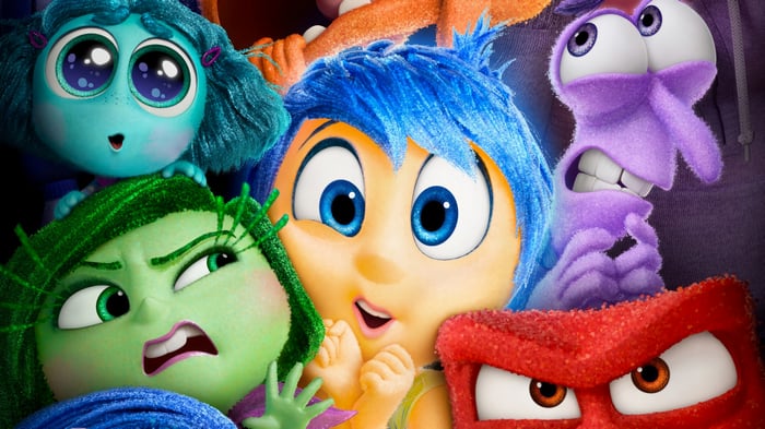 Inside Out 2 Characters: Joy, Disgust, Fear, Anger, Envy 4K