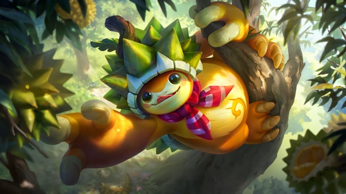 Rammus from League of Legends in a jungle setting