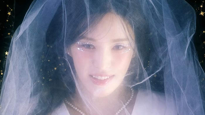 Wendy from Red Velvet with glitter makeup