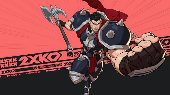 Darius from League of Legends with 2XKO branding