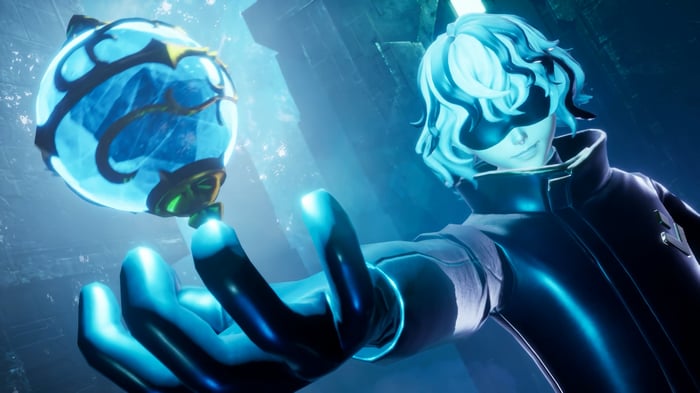 Palworld 4K: Character Holding a Blue Orb
