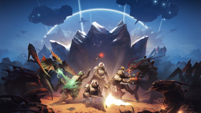 Helldivers 2: Soldiers Battle Alien Creatures