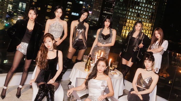 TWICE Kpop group posing for "With You-th" 4K