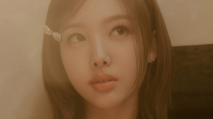 Nayeon from TWICE with a sparkly hair clip