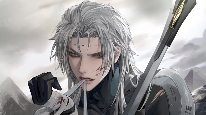 Calcharo from Wuthering Waves holding a sword