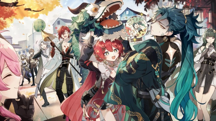 Wuthering Waves characters with dragon dance