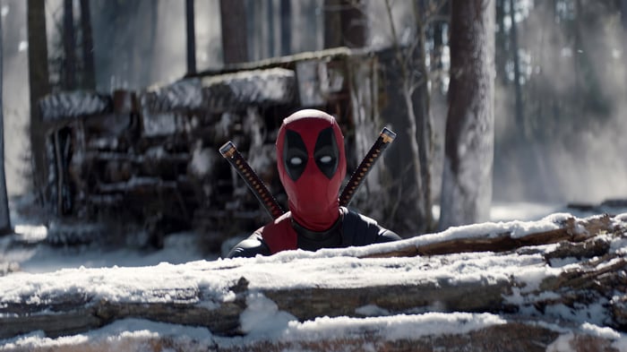 Deadpool in a Snowy Forest