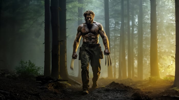 Wolverine in a forest 4K