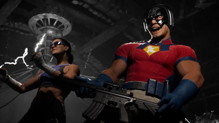 Peacemaker and Mortal Kombat 1 character in 4K