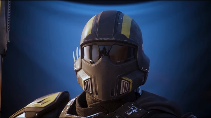 Helldivers 2 Soldier in Black and Yellow Armor