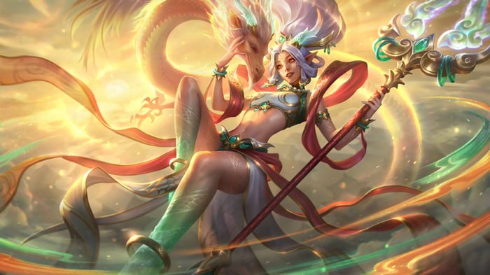 Heavenscale Janna League of Legends Splash Art 4K