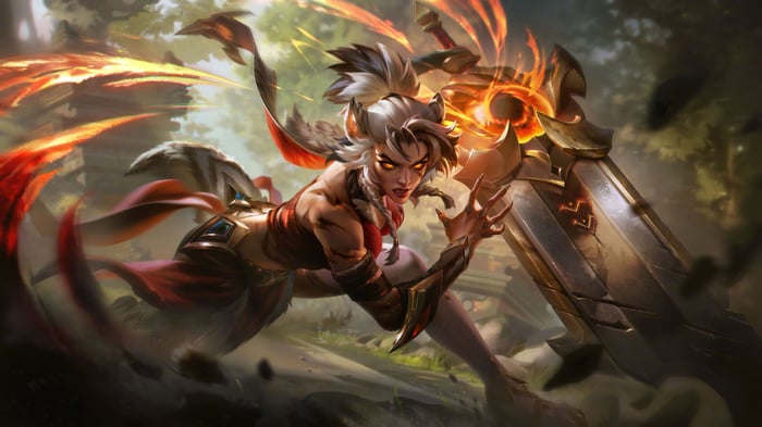 Riven in Primal Ambush Splash Art 4K