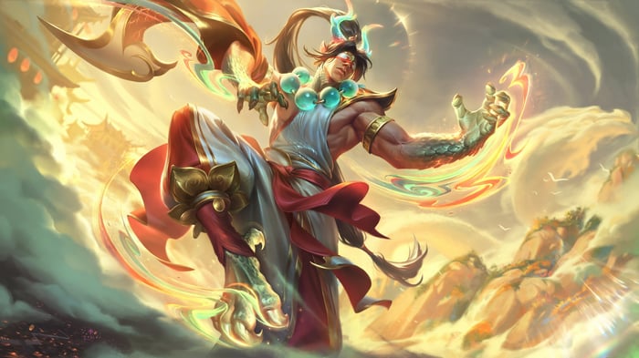 Heavenscale Lee Sin League of Legends Splash Art 4K