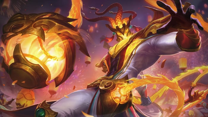 Dragon Lantern Thresh League of Legends Splash Art 4K