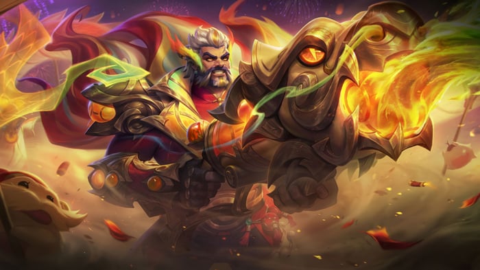 Graves with Dragon Lantern in League of Legends Splash Art 4K