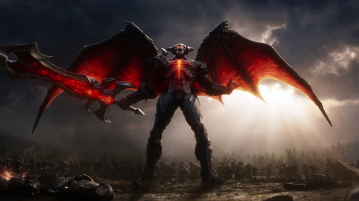Aatrox from League of Legends with glowing sword